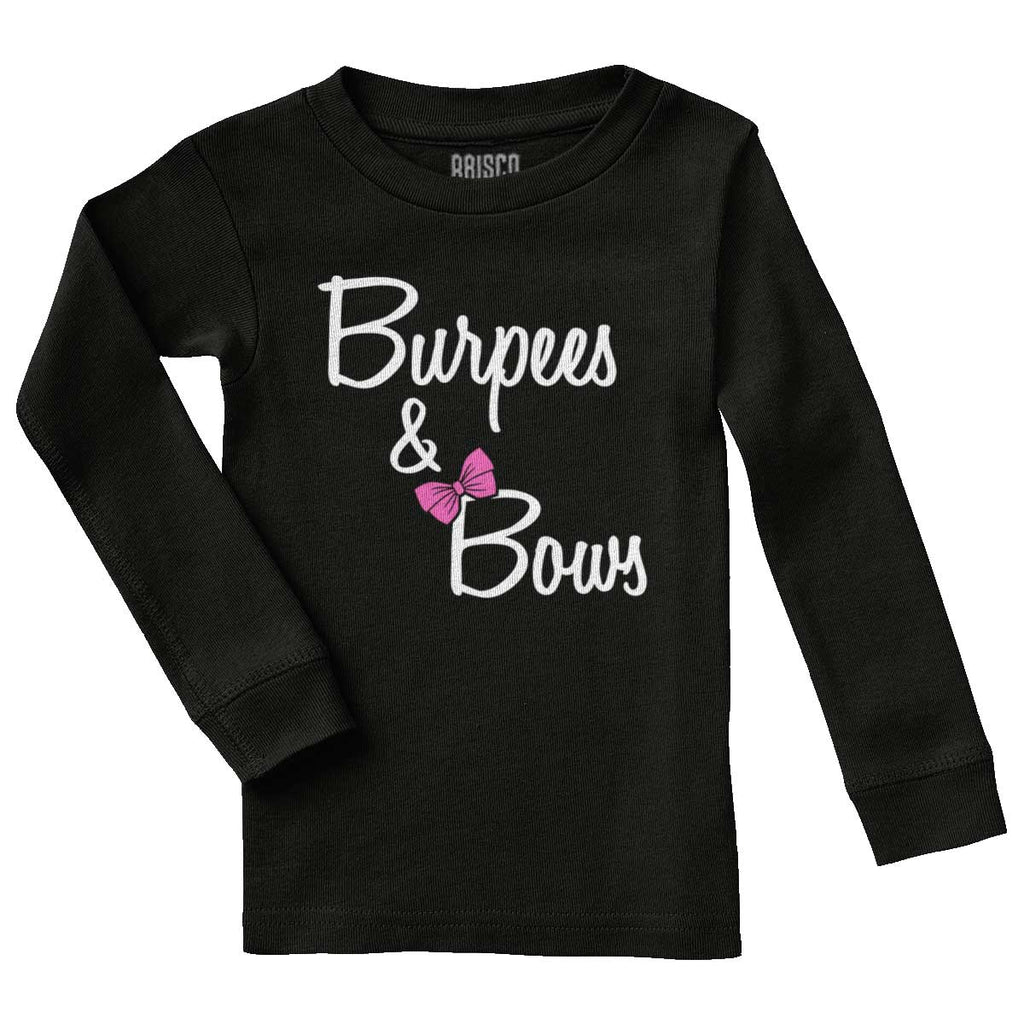 Burpees and Bows Solid Baby Pajama Top-Direct To Garment Print-Brisco Baby