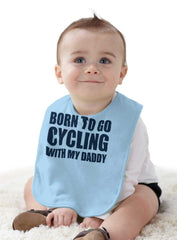Cycling With Daddy Infant Baby Bib-Direct To Garment Print-Brisco Baby