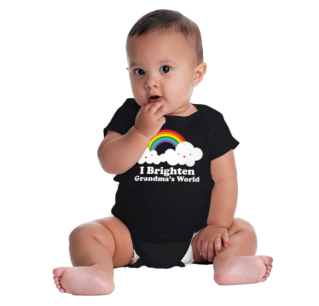 Brighten Grandma's World Romper Bodysuit-Direct To Garment Print-Brisco Baby