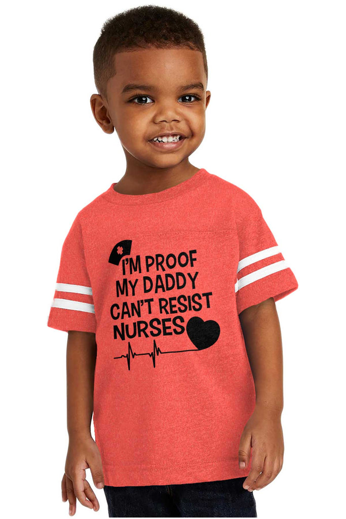 Can't Resist Nurses Toddler Football Jersey Tee-Direct To Garment Print-Brisco Baby