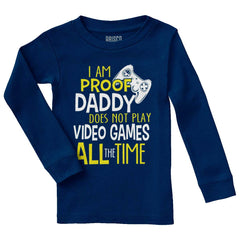 Daddy Plays Video Games Solid Baby Pajama Top-Direct To Garment Print-Brisco Baby