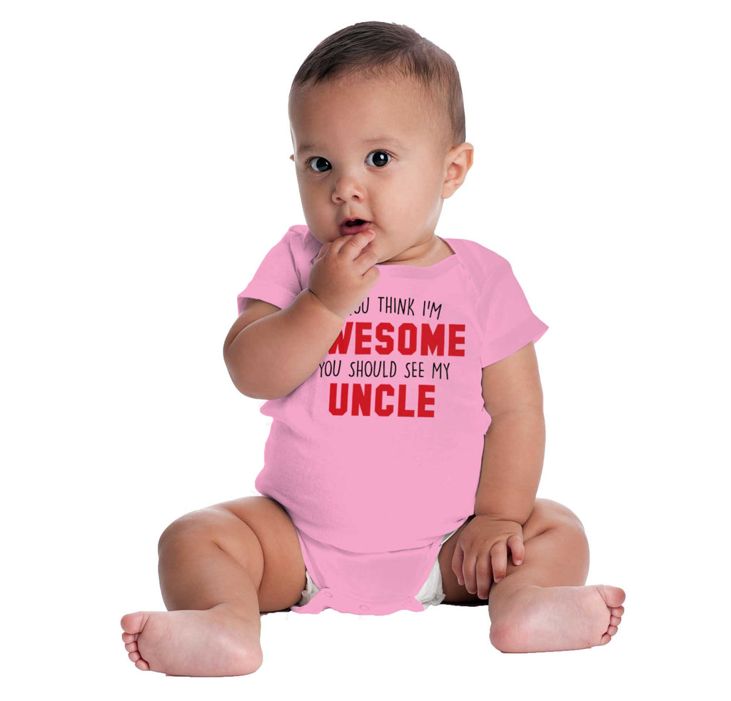 Awesome You Should See Uncle Romper Bodysuit-Direct To Garment Print-Brisco Baby