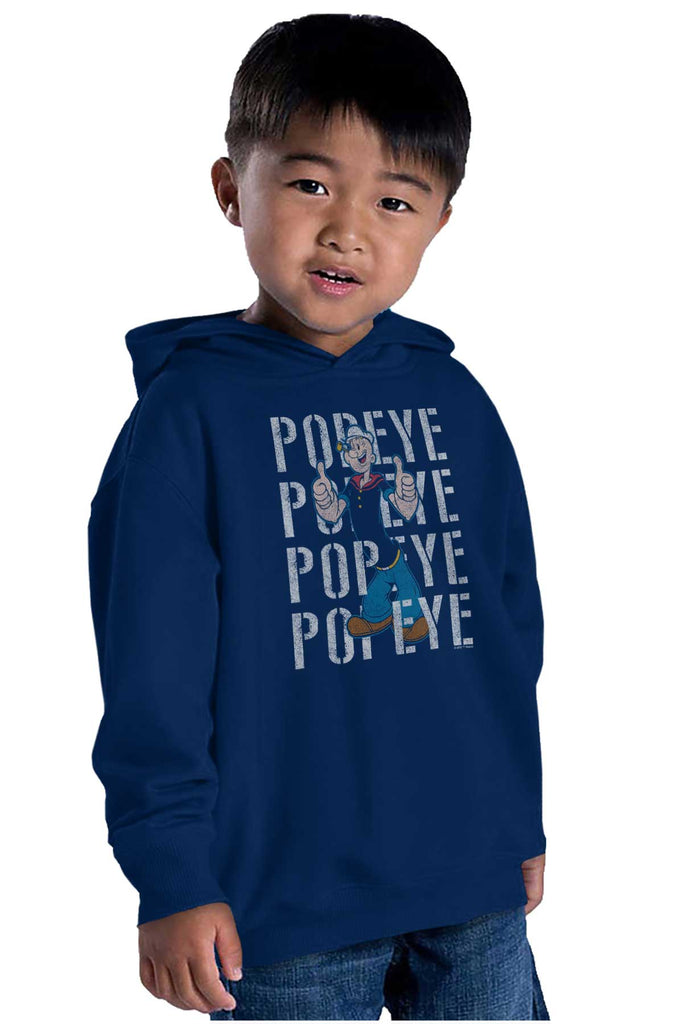 Popeye The Sailor Toddler Pullover Hoodie-Direct To Garment Print-Brisco Baby