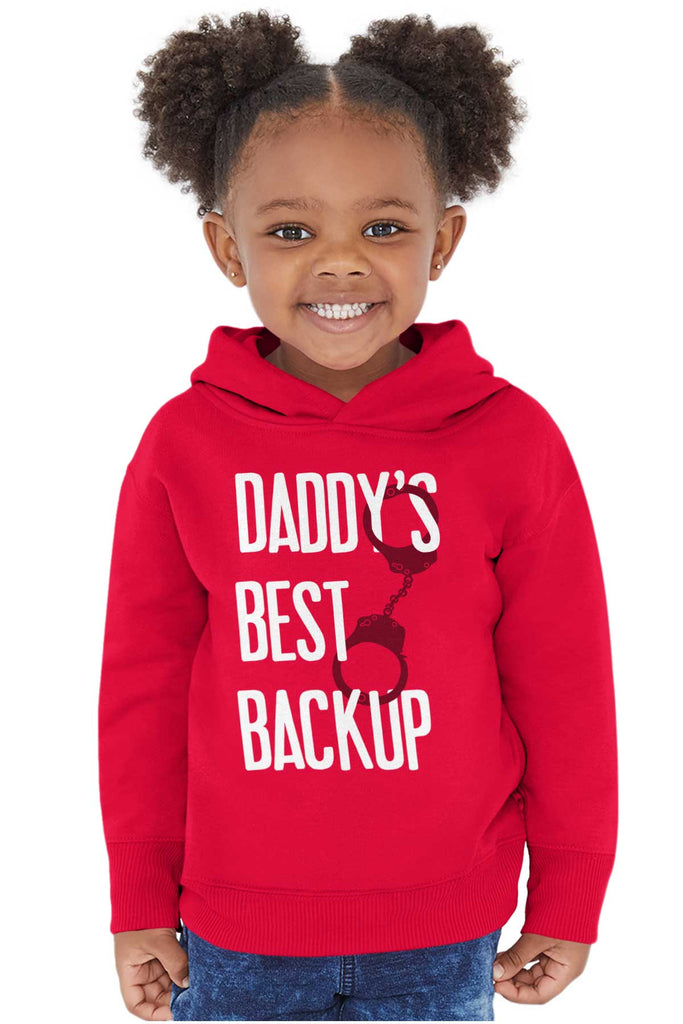 Daddy's Best Backup Toddler Pullover Hoodie-Direct To Garment Print-Brisco Baby