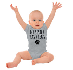Sister has 4 legs Romper Bodysuit-Direct To Garment Print-Brisco Baby