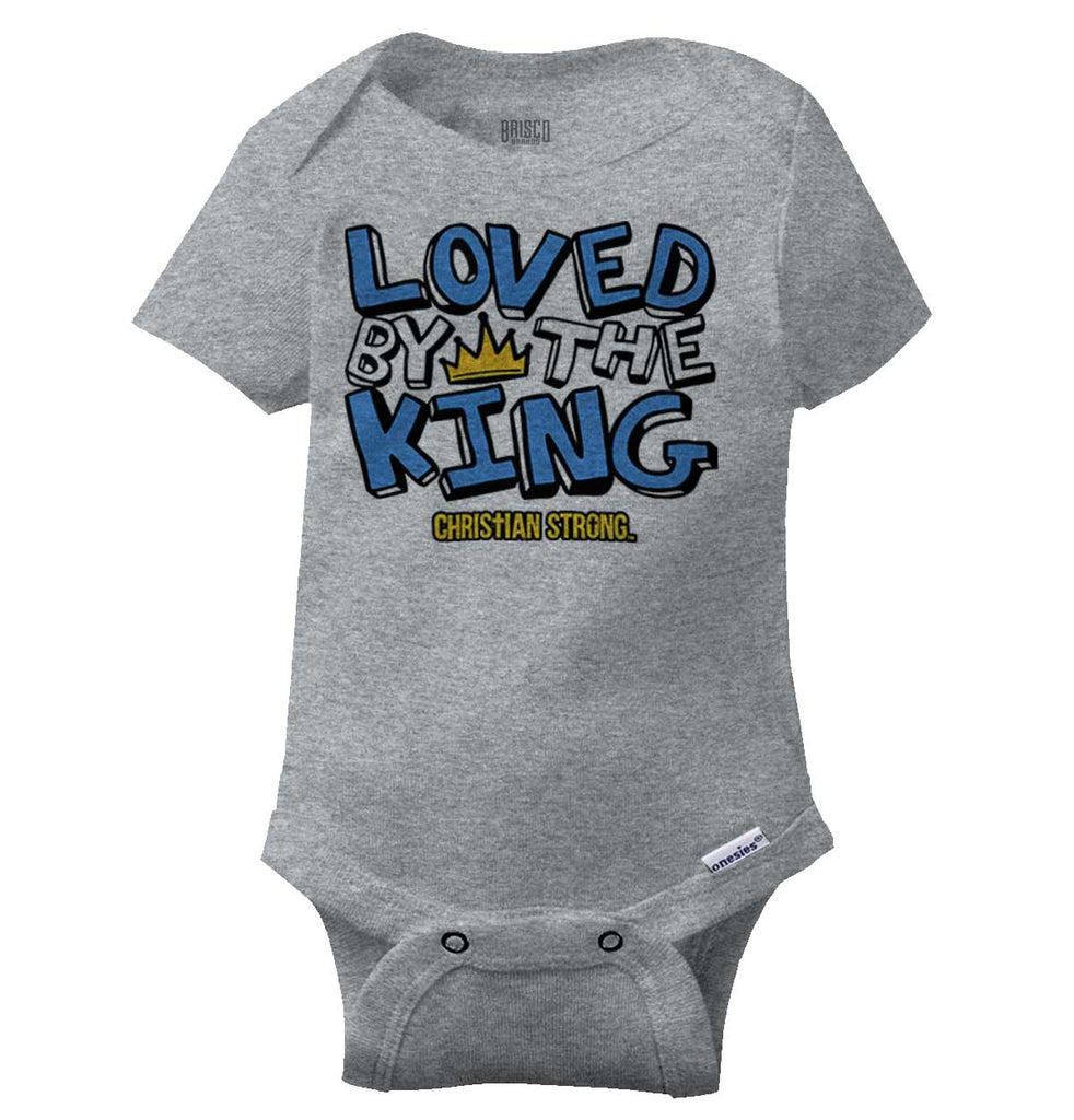 Loved By The King Gerber Onesie-Direct To Garment Print-Brisco Baby