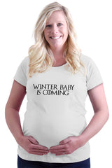 Winter Baby Is Coming Maternity T-Shirt-Direct To Garment Print-Brisco Baby