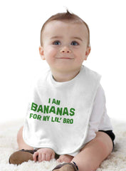 I Am Bananas For My Lil' Bro Infant Baby Bib-Direct To Garment Print-Brisco Baby