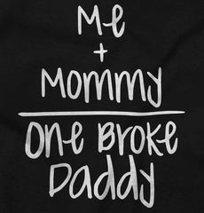 One Broke Daddy Romper Bodysuit-Direct To Garment Print-Brisco Baby