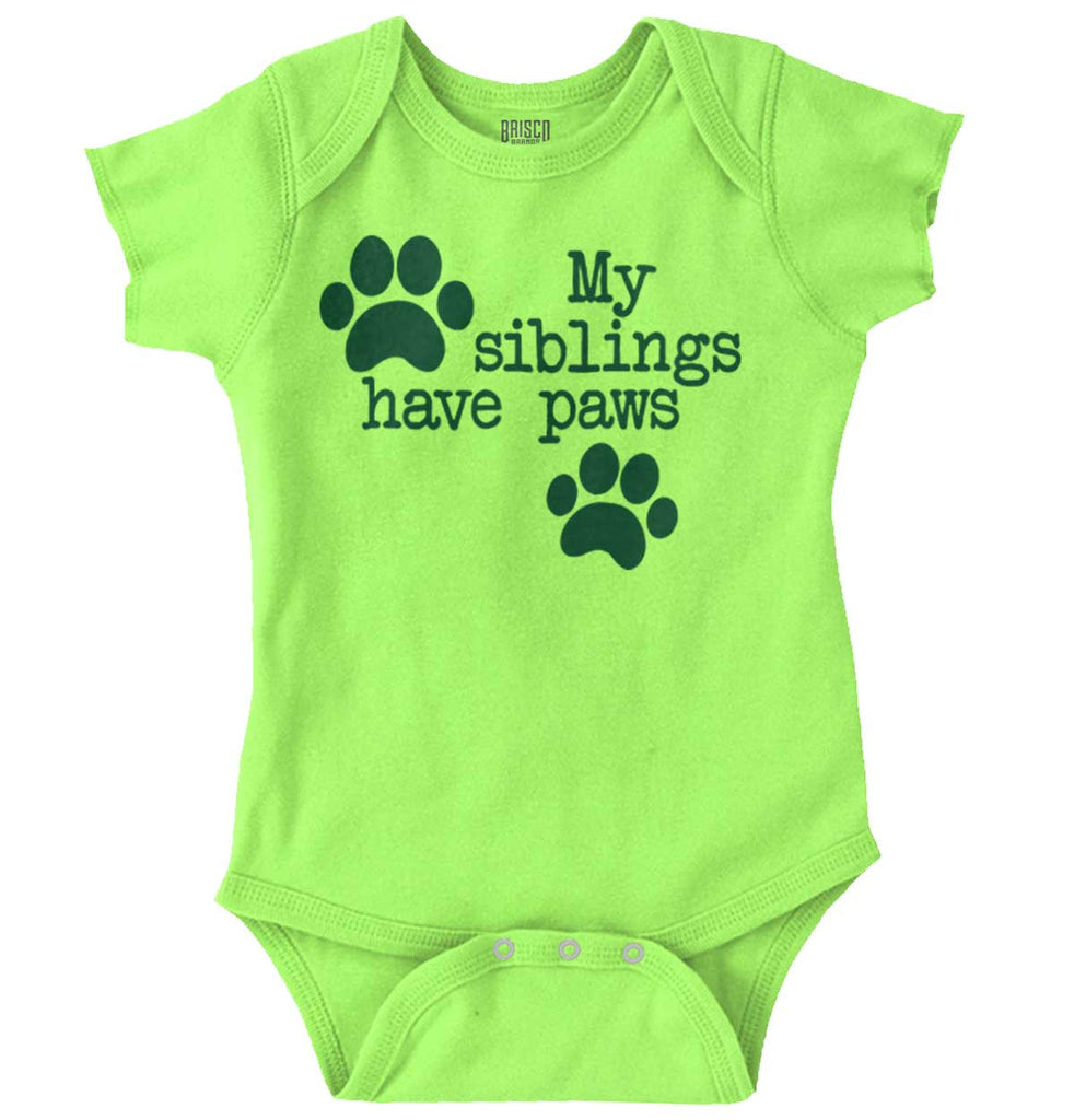 Siblings have paws Romper Bodysuit-Direct To Garment Print-Brisco Baby