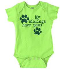 Siblings have paws Romper Bodysuit-Direct To Garment Print-Brisco Baby