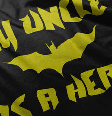 Uncle Is Bat Hero Infant Baby Bib-Direct To Garment Print-Brisco Baby