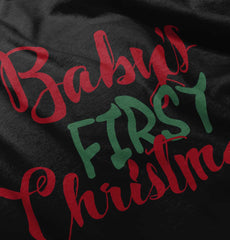 Baby's First Christmas Infant Baby Bib-Direct To Garment Print-Brisco Baby