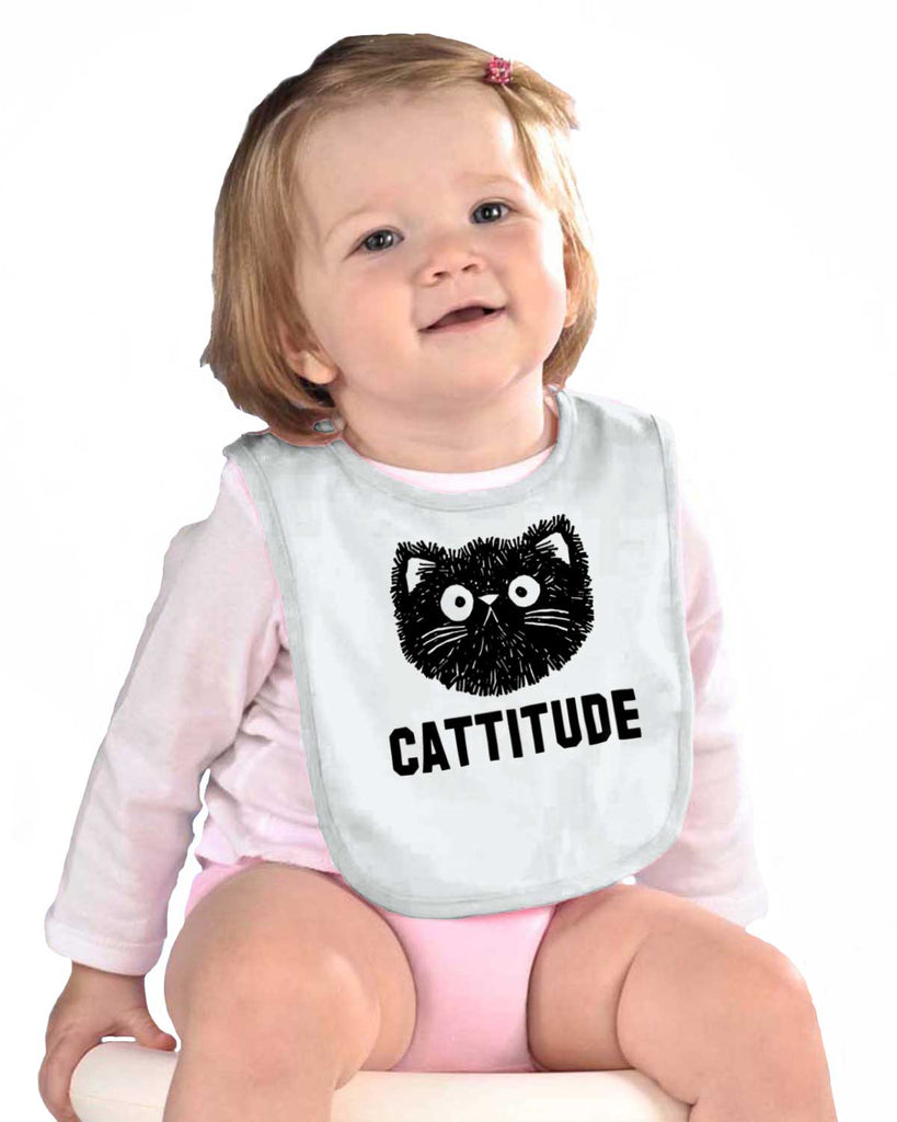 Cattitude Infant Baby Bib-Direct To Garment Print-Brisco Baby