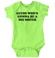 Guess Who's Gonna Be A Big Sister? Romper Bodysuit-Direct To Garment Print-Brisco Baby