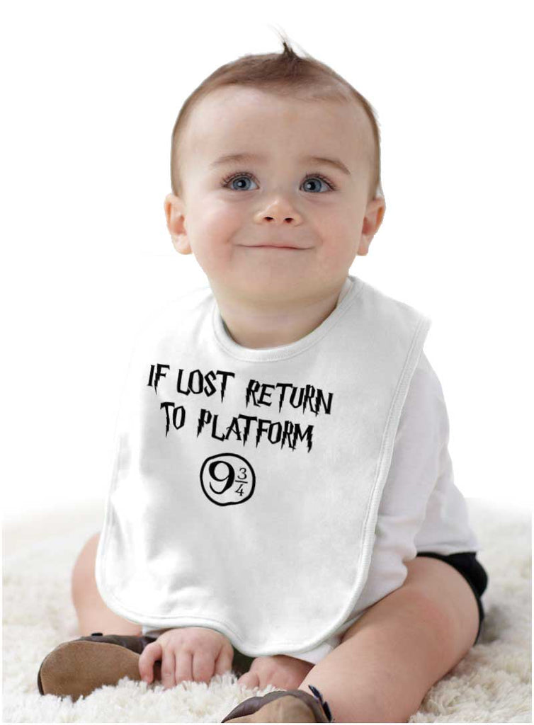 Return Platofrm 9 3/4 Infant Baby Bib-Direct To Garment Print-Brisco Baby