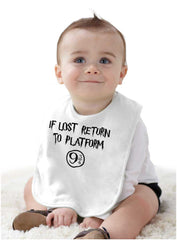 Return Platofrm 9 3/4 Infant Baby Bib-Direct To Garment Print-Brisco Baby