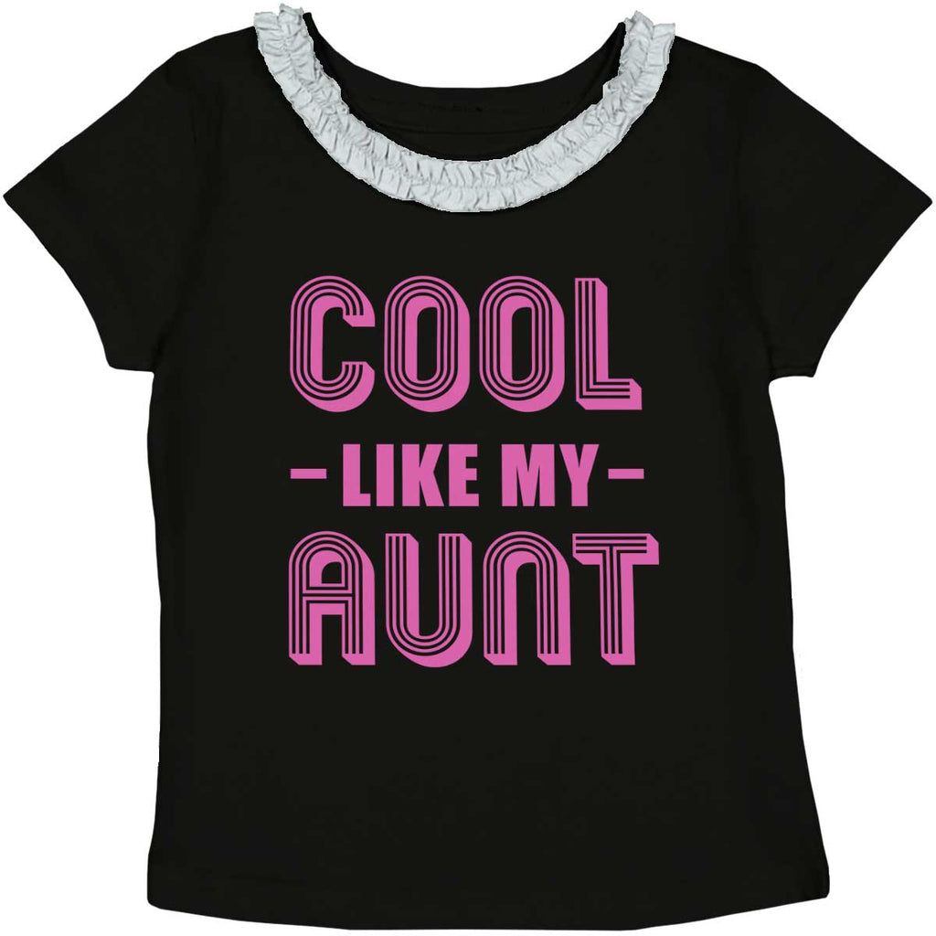 Aunt is Single Toddler Ruffled Trim T-Shirt-Direct To Garment Print-Brisco Baby
