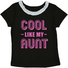 Aunt is Single Toddler Ruffled Trim T-Shirt-Direct To Garment Print-Brisco Baby