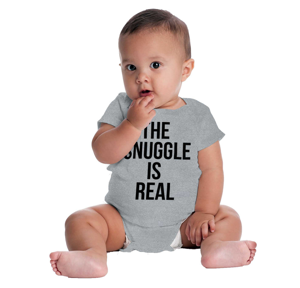 The Snuggle Is Real Romper Bodysuit-Direct To Garment Print-Brisco Baby