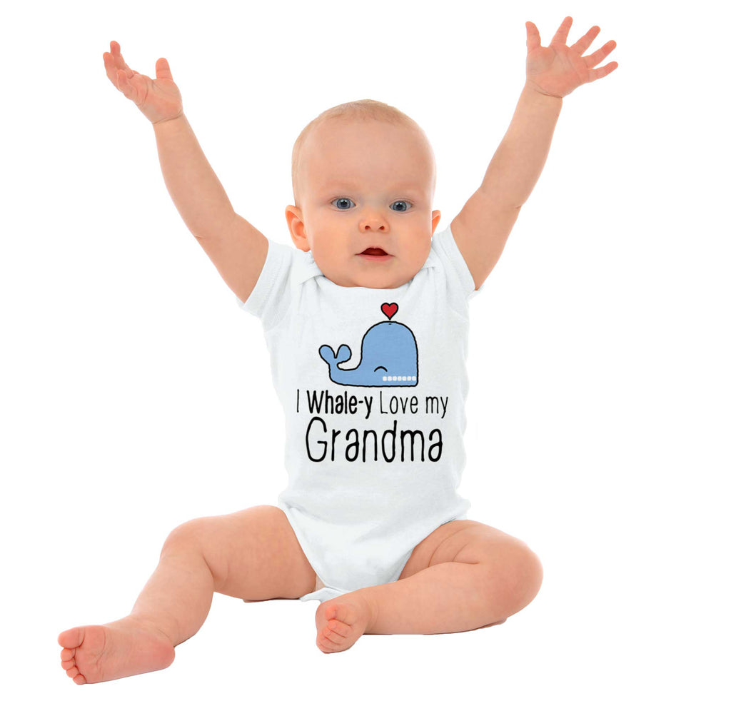 I Whale-y Love My Grandma Romper Bodysuit-Direct To Garment Print-Brisco Baby