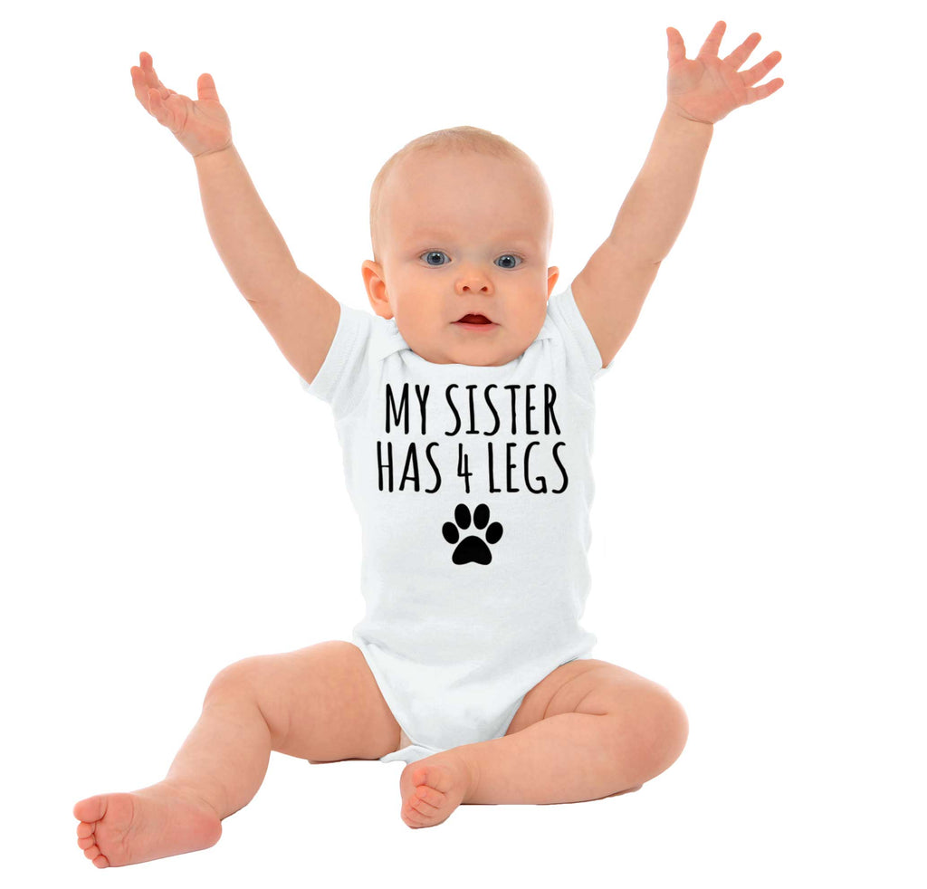 Sister has 4 legs Romper Bodysuit-Direct To Garment Print-Brisco Baby