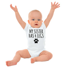 Sister has 4 legs Romper Bodysuit-Direct To Garment Print-Brisco Baby