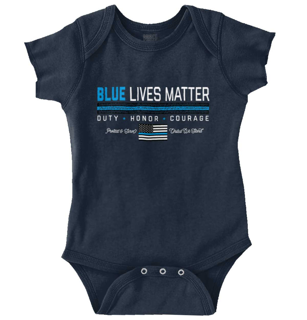 Thin Blue Flag Romper Bodysuit-Direct To Garment Print-Brisco Baby