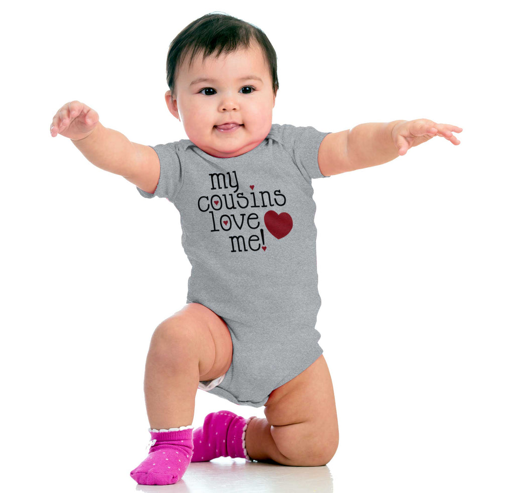 Cousins Love Me Romper Bodysuit-Direct To Garment Print-Brisco Baby