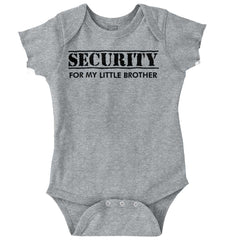 Security For My Little Brother Romper Bodysuit-Direct To Garment Print-Brisco Baby
