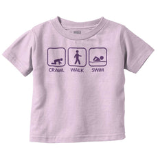 Crawl Walk Swim Infant Toddler T Shirt-Direct To Garment Print-Brisco Baby