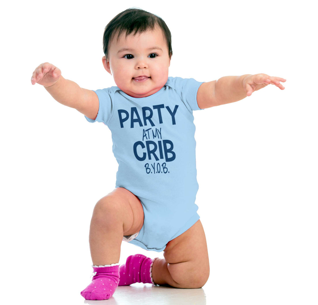 Party At My Crib Romper Bodysuit-Direct To Garment Print-Brisco Baby