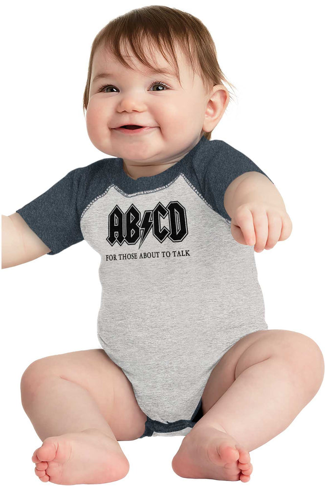 AB CD Raglan Romper Bodysuit-Direct To Garment Print-Brisco Baby