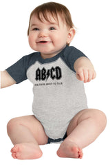 AB CD Raglan Romper Bodysuit-Direct To Garment Print-Brisco Baby