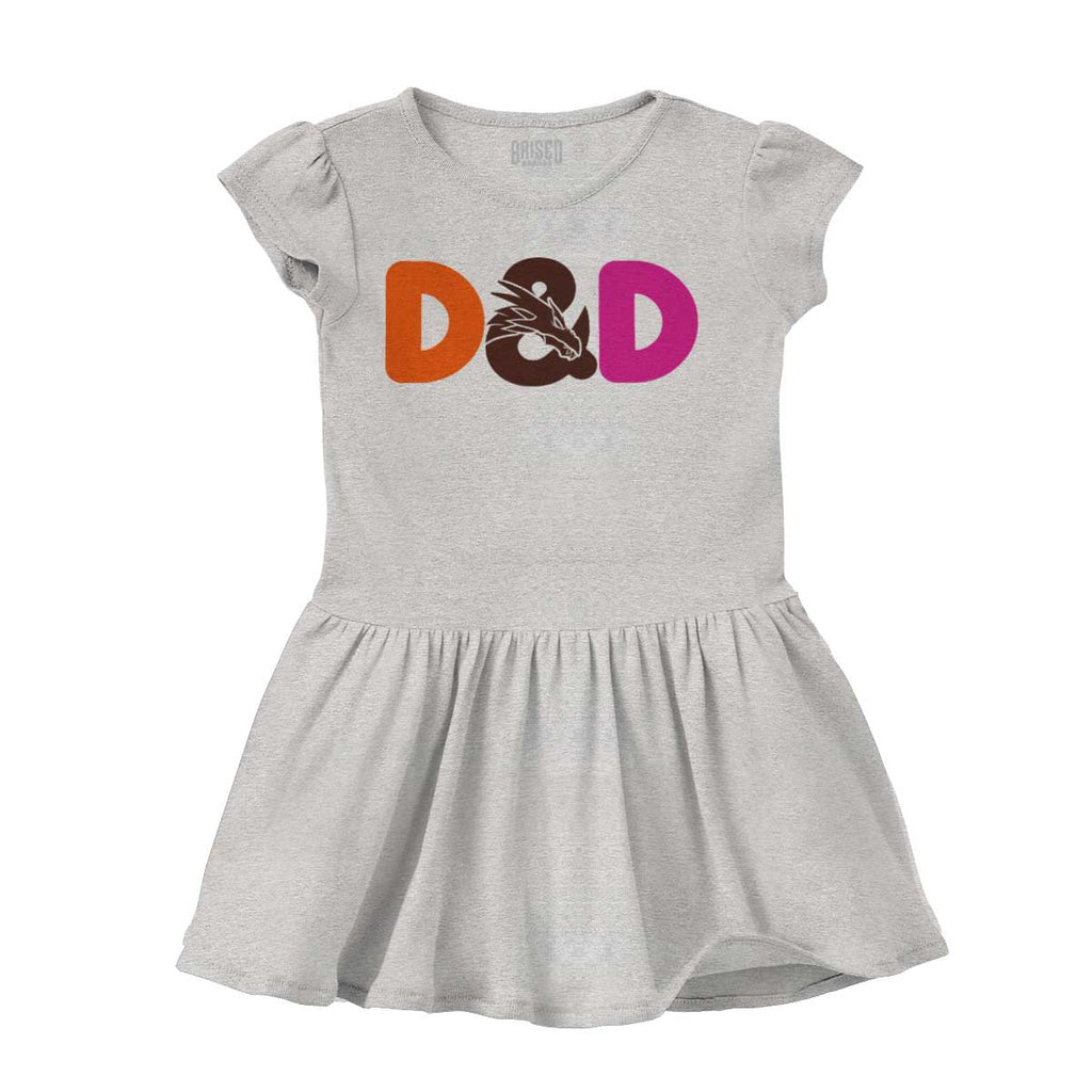 Dungeons Fantasy Tabletop Gamer Solid Baby Infant Dress-Direct To Garment Print-Brisco Baby