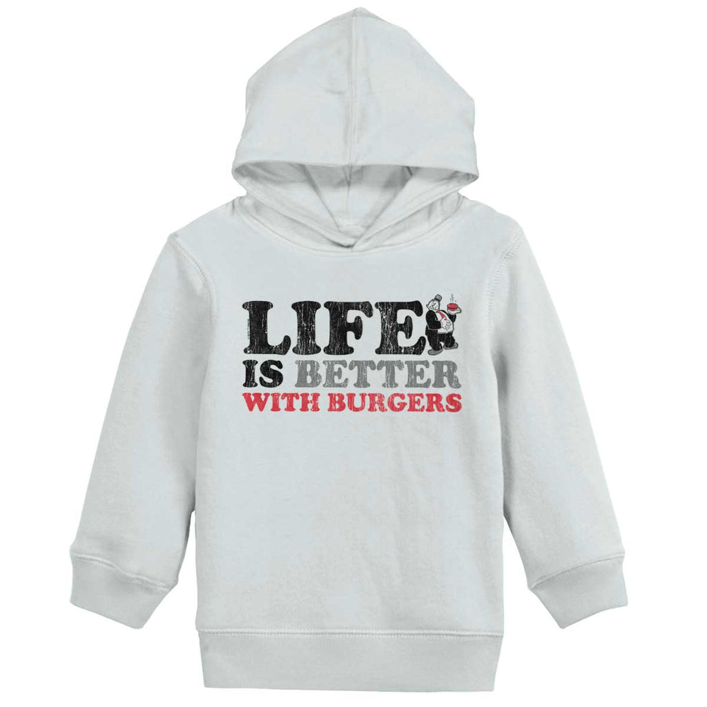 Better With Burgers Toddler Pullover Hoodie-Direct To Garment Print-Brisco Baby