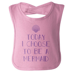 Choose To Be Mermaid Infant Baby Bib-Direct To Garment Print-Brisco Baby