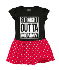 Straight Outta Mommy Baby Polka Dot Skirt Dress-Direct To Garment Print-Brisco Baby