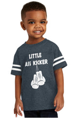 Little Ass Kicker Toddler Football Jersey Tee-Direct To Garment Print-Brisco Baby