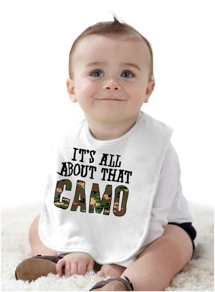 Its All About That Camo Infant Baby Bib-Direct To Garment Print-Brisco Baby