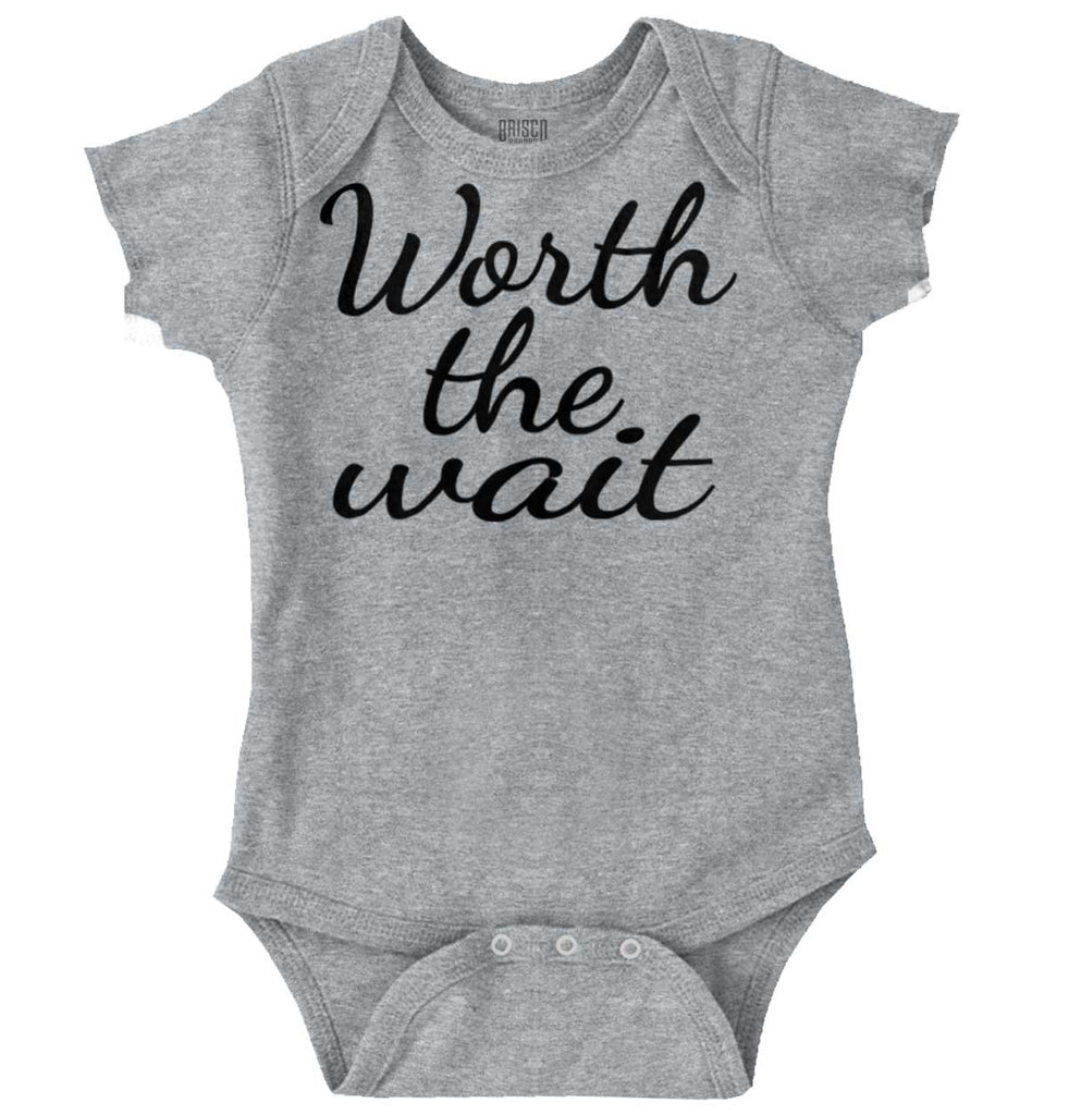 Worth The Wait Romper Bodysuit-Direct To Garment Print-Brisco Baby
