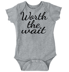 Worth The Wait Romper Bodysuit-Direct To Garment Print-Brisco Baby