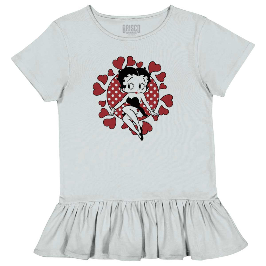 Vintage Betty Toddler Ruffle Bottom Tee-Direct To Garment Print-Brisco Baby