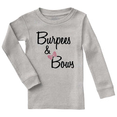 Burpees and Bows Solid Baby Pajama Top-Direct To Garment Print-Brisco Baby