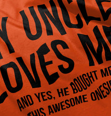 Uncle Loves Me Bought Shirt Romper Bodysuit-Direct To Garment Print-Brisco Baby