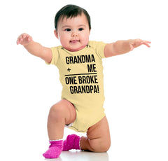 One Broke Grandpa Romper Bodysuit-Direct To Garment Print-Brisco Baby