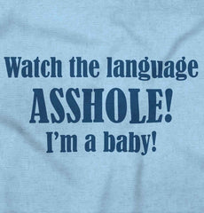 Watch The Language Infant Baby Bib-Direct To Garment Print-Brisco Baby