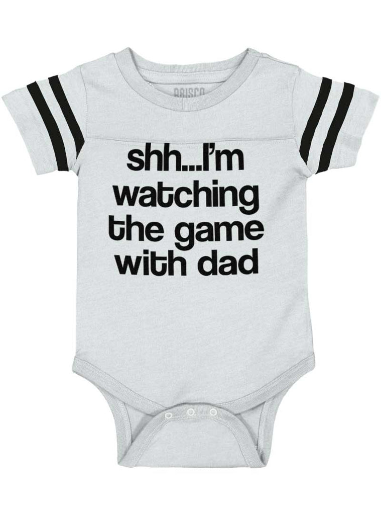Watching the Game Football Romper Bodysuit-Direct To Garment Print-Brisco Baby