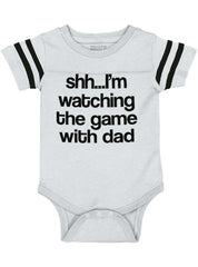 Watching the Game Football Romper Bodysuit-Direct To Garment Print-Brisco Baby
