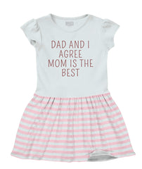 Mom Is Best Baby Striped Skirt Dress-Direct To Garment Print-Brisco Baby